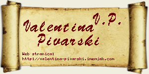Valentina Pivarski vizit kartica